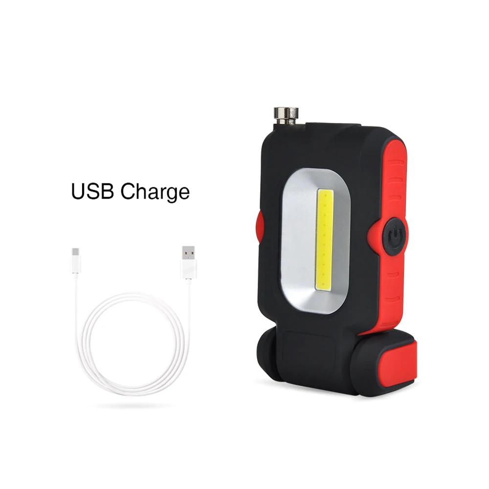 Горячая питание от батареек или светодио дный USB зарядка портативный светодиодный рабочий свет многоцелевой COB фонарик Магнитная база и