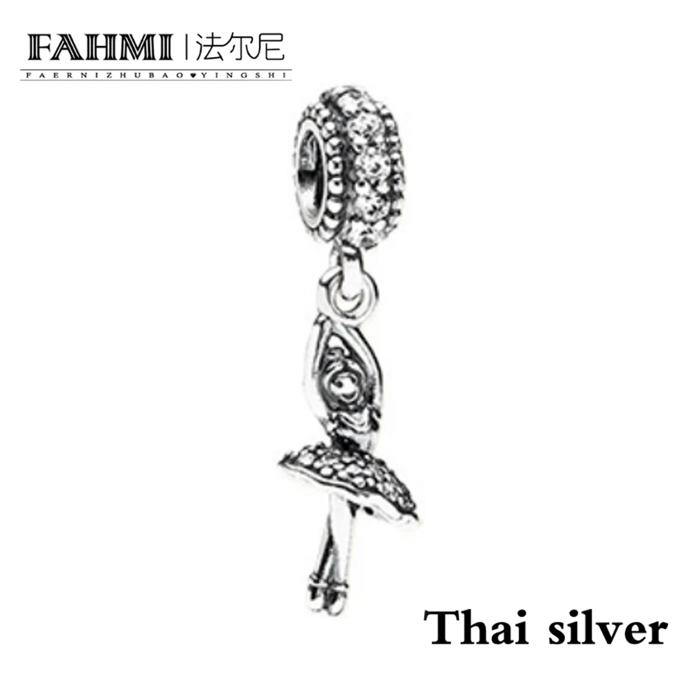 

FAHMI Thai Silver Material Vintage Ballerina Silver Dangle With CZ Collection Limited Edition Original Jewelry Charming Gift