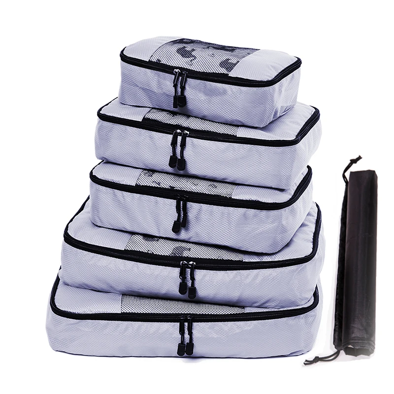

Makeup Organizer Travel Bags 5 PCS/Set Different Sizes Cube Travel Luggage Bags Travel Totes For Packing Clothes Socks Shoes
