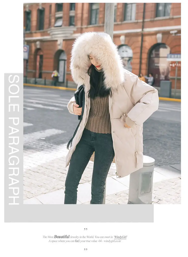 VANGULL Elegant Fur Collar Coat New Winter Thick Jacket Women Long Down cotton Parkas Female Warm Hooded Jacket Coat