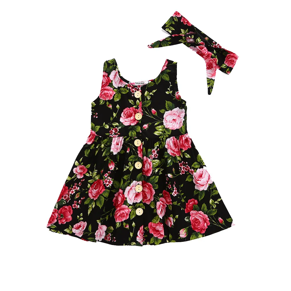 VTOM Summer Baby Kids Girls Dresses Kids Sleeveless Dresses Costumes...