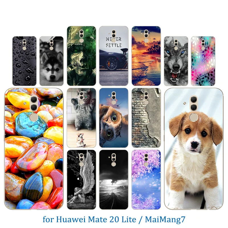 6 3 дюйма чехол для Huawei MaiMang 7/SNE-AL00 тонкий силиконовый цветной узор задняя крышка Mate