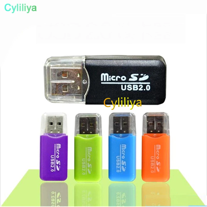 300 шт. высокая скорость мини Micro SD T-Flash TF Card Reader USB 2,0 с адаптер с крышкой устройство чтения карт памяти