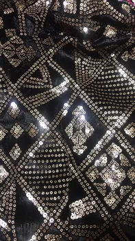 

embroiderd lace fabric Sophia-12.336 with sequins beautiful Nigerian sequins lace fabric for party dress