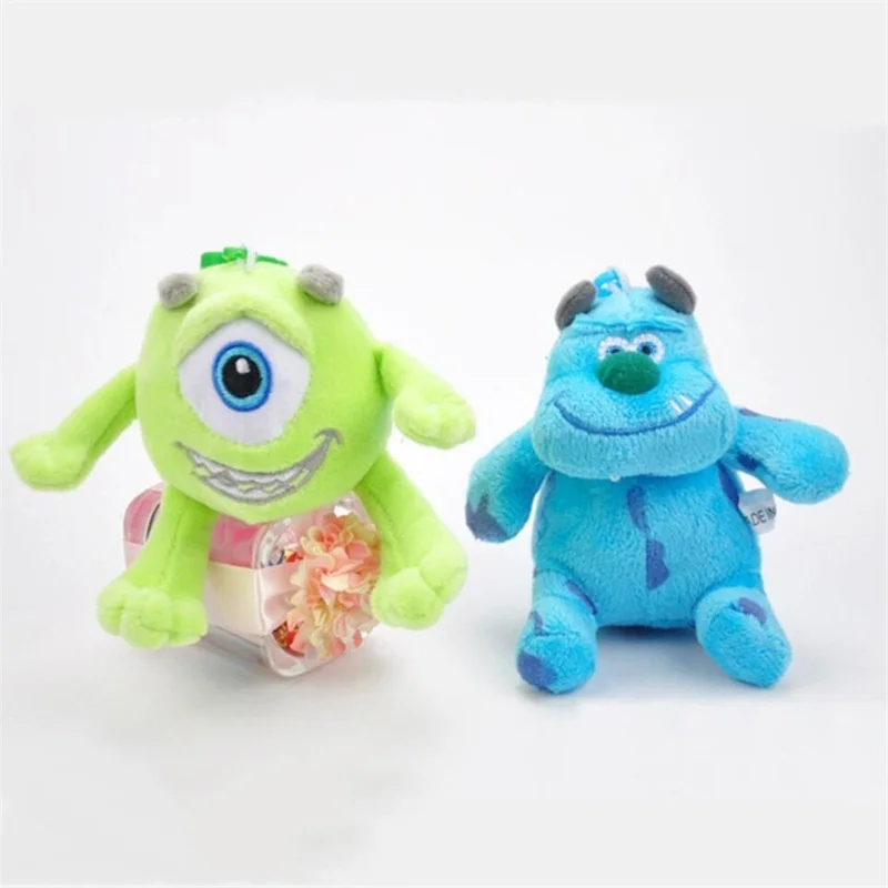 

2pcs Monster university Plush pendant Sullivan&Mr.Q Soft Stuffed Dolls anime birthday gifts Cute small pendant key chain