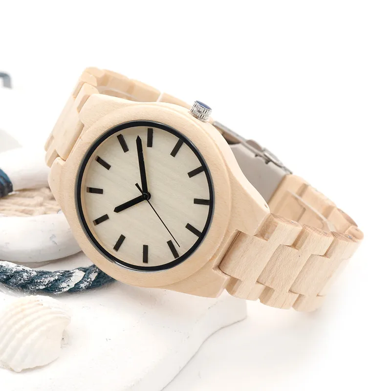 2017 BOBO BIRD Maple Wooden Strap Watches Men Brand Luxury Fashion Wood Quartz Watch Clock Relojes Mujer Montre C-G30
