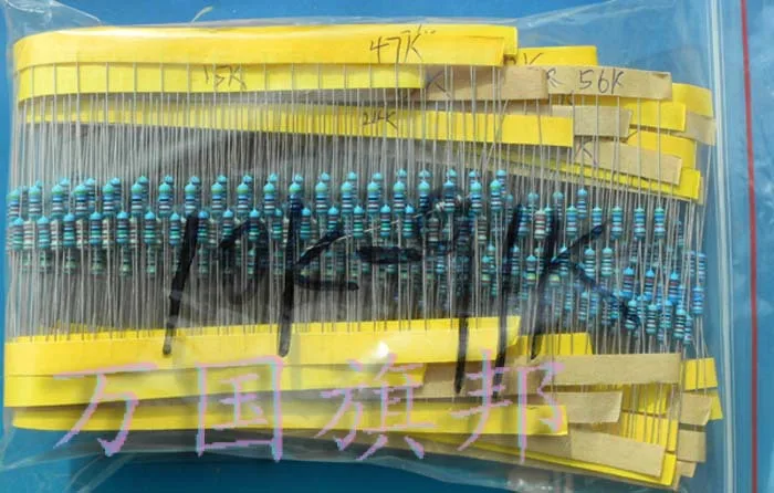 Free Delivery. Electronic components package 1/4 W 0.25 metal film resistor pack 10 k - 91 euro 20 each 50 |