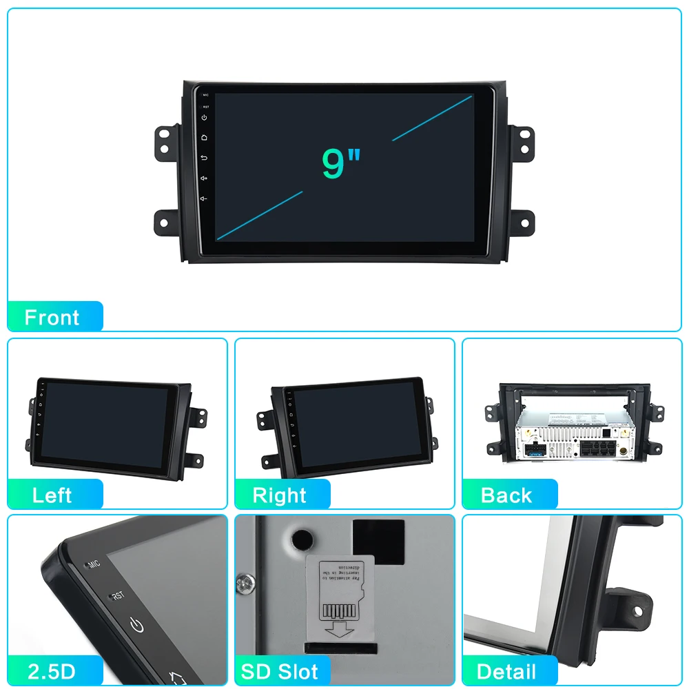Dasaita " Android 9,0 Автомобильный gps радио плеер для Suzuki SX4 2006-2011 с восьмиядерным процессором 4 Гб+ 32 ГБ авто стерео Мультимедиа