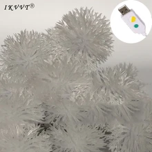 IKVVT USB powered 2m/3m/5m/10m fairy snowflake ball LED string New Year wedding Christmas party Halloween decoration IKVVT USB powered 2m/3m/5m/10m fairy snowflake ball LED string New Year wedding Christmas party Halloween decoration