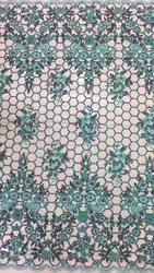 Оптовая цена африканская кружевной ткани зеленый вышивка тюль сетка кружевной ткани soft 5 метров в длину французский чистая кружевной ткани