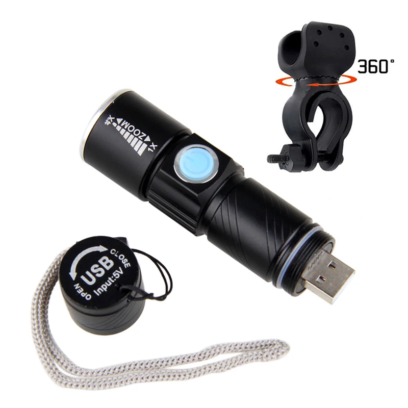 Sale USB Rechargeable Bike Light R5 Zoomable Flashlight Adjustable Focus Torch with Built-in li-ion Battery for Camping Cycling 6 Sale USB Rechargeable Bike Light R5 Zoomable Flashlight Adjustable Focus Torch with Built-in li-ion Battery for Camping Cycling 6