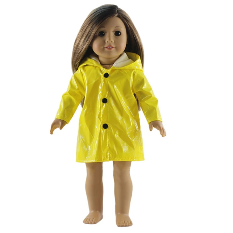 

1Pcs High Quality Clothes For Dolls Fits 43cm-45cm Dolls Swimwear Pajamas Yellow Raincoat Toys For Children Doll Accessories