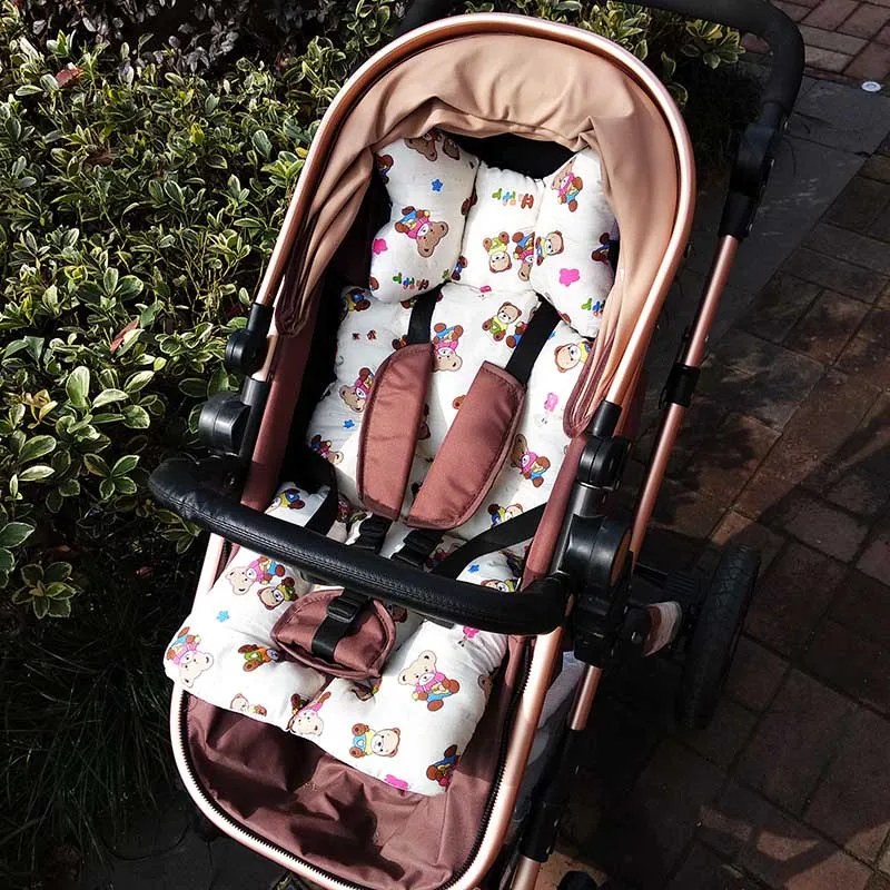 Printed Four Seasons Stroller Pushchair Cushion Seat Cover Seat Pad Cotton Baby Stroller Mat Mattress Pram Stroller Accessories