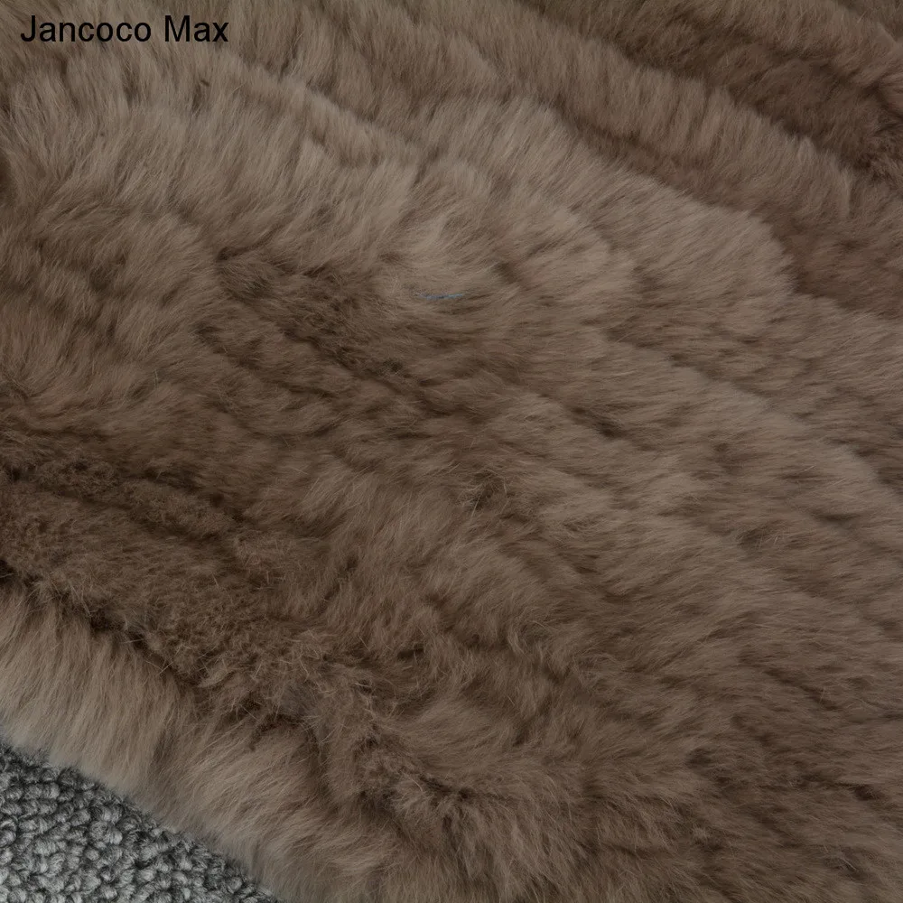 Jancoco Max 2019 новые зимние натуральная кролика рекс шаль женский шейный платок мягкой Одежда высшего качества шарф шеи Теплый S7127