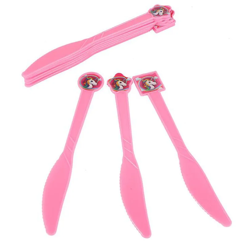

10 Pcs/set Kawaii Unicorn Disposable Plastic Knife/Fork/Spoon Kids Birthday Baby Shower Decorations Unicorn Party Tablewares