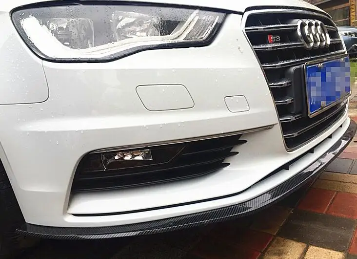 SPEEDWOW 2,5 m/8.2ft Universal para coche parachoques delantero de labios divisor de fibra de carbono para coche de goma Protector de alerón de