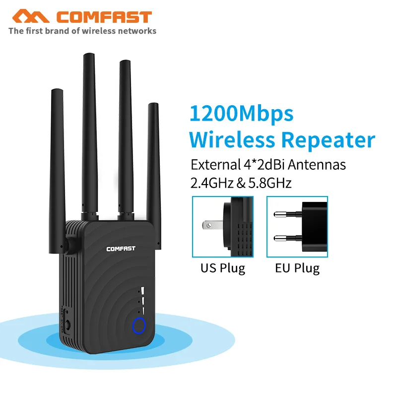 

AC1200 Dual Band Gigabit 1200M Wireless WIFI Repeater with 4 External Antenna Wi fi Extender Amplificador Amplifer AP repetidor
