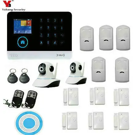 YobangSecurity 3G WCDMA/CDMA GPRS Alarm System Wireless WIFI Smart Home Alarm System IOS Android APP with Wireless IP Camera
