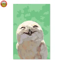 Домашний декор живопись Белый Орел Сокол Monalisa улыбка забавные животные птица ручной работы Декоративные Зеленый окраски