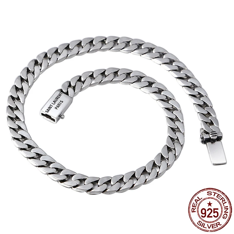 

100% S925 sterling silver men's necklace personality fashion retro jewelry domineering punk style anchor shape send lover's gift