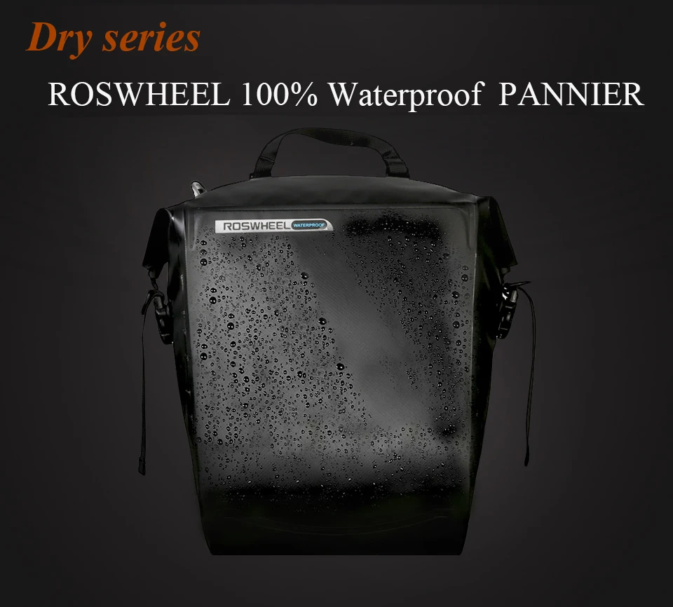 Cheap ROSHWEEL 2017 waterproof pannier bike trunk cargo bag rainproof rear bag 25L wholesale 6