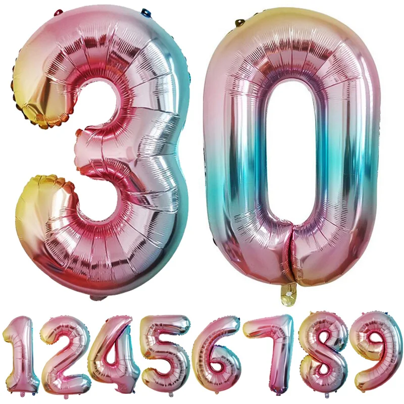 

32inch Foil Number Balloons 0 1 2 3 4 5 6 7 8 9 Digit Birthday 18 21 30th Anniversary Wedding Party Decoration
