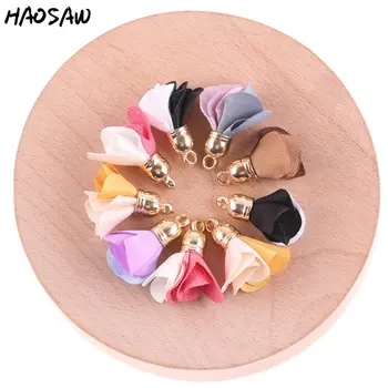

25MM 10Pcs Double Color Earrings Tassels Flower Pendant For DIY Handmade Earrings Jewelry Findings/Accessories/Embellishments
