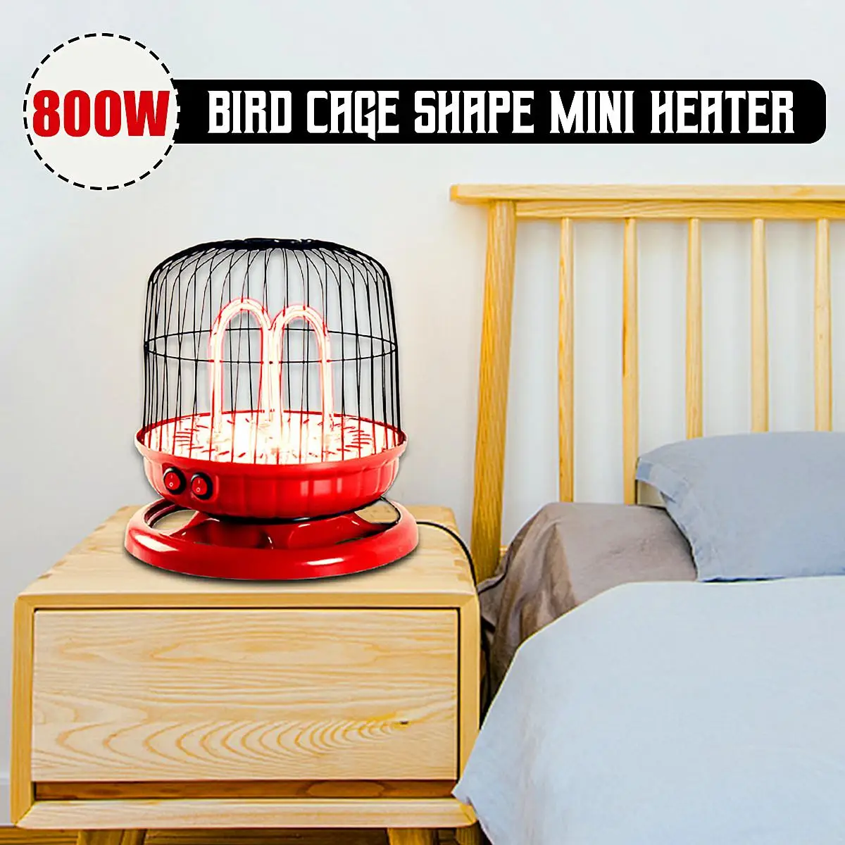 

4x 220V 800W Electric Fan Room Heaters Energy-Saving Bird Cage Shape Desktop Heating for Winter Household Bathroom
