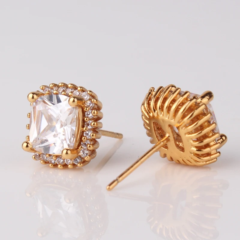 Penntes Ear Piercing Aretes De Mujer Earring 24k Yellow Gold Penntes Ear Piercing Aretes De Mujer Earring 24k Yellow Gold Plated Stud Earrings White Crystal Shamballa Earings E015a In From Jewelry