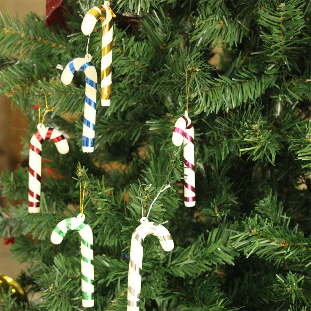 

Pack of 6 Christmas Ornaments Gift Christmas Candy Cane for Christmas Trees 7cm