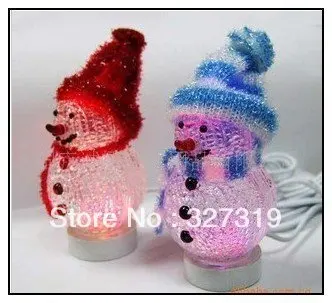 

2pcs Perfect USB LED Colorful Light Christmas Crystal Snowmen
