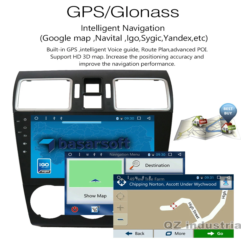 Best QZ industrial HD 9" Android 8.1 T8 for Subaru Forester XV 2017 Car DVD Player With Canbus 3G 4G GPS WIFI Navi Radio BT RDS Map 3