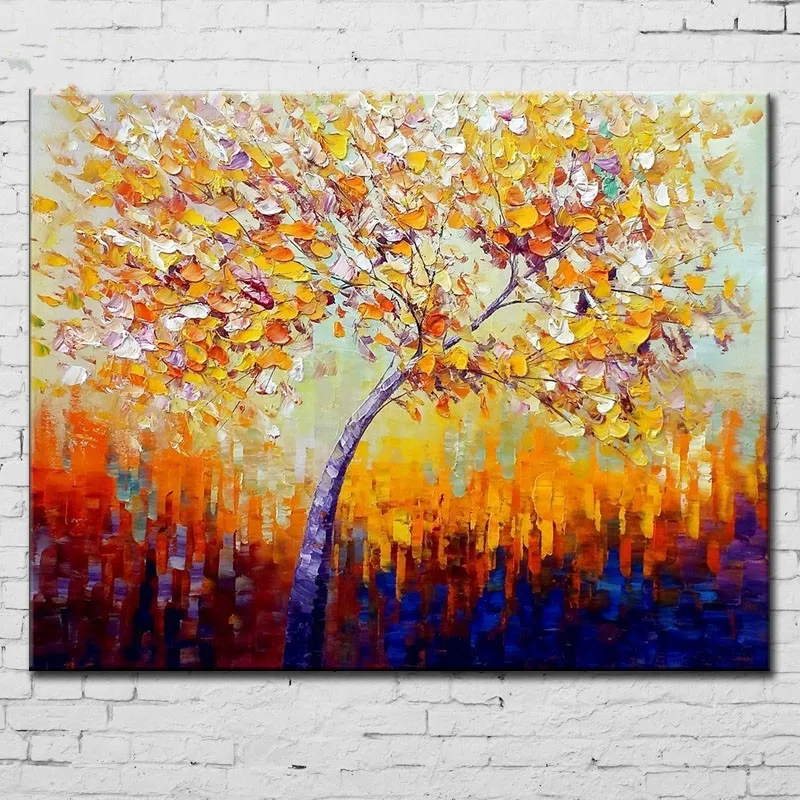 Handgemaakte Acryl Schilderijen Bomen Paletmes Home Decor Art Foto Handgeschilderd Abstracte Kleurrijke Olieverfschilderij Oil Painting Paintings On Canvasoil Painting On Canvas Aliexpress