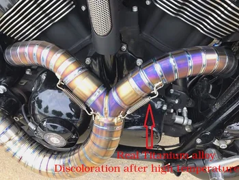 

Custom Hand made motorcycle slip-on exhaust muffler for V-Rod Muscle Night-Rod Special Titanium alloy full pipe