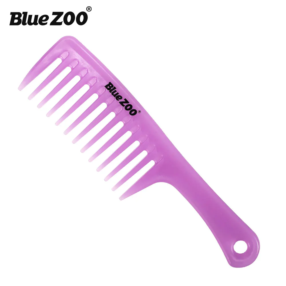 Синий зоо карамельный цвет гребень пластик широкий зуб волос расчески антистатические прочный синий фиолетовый розовый белый для женщин стиль гребень BZ127 - Цвет: purple