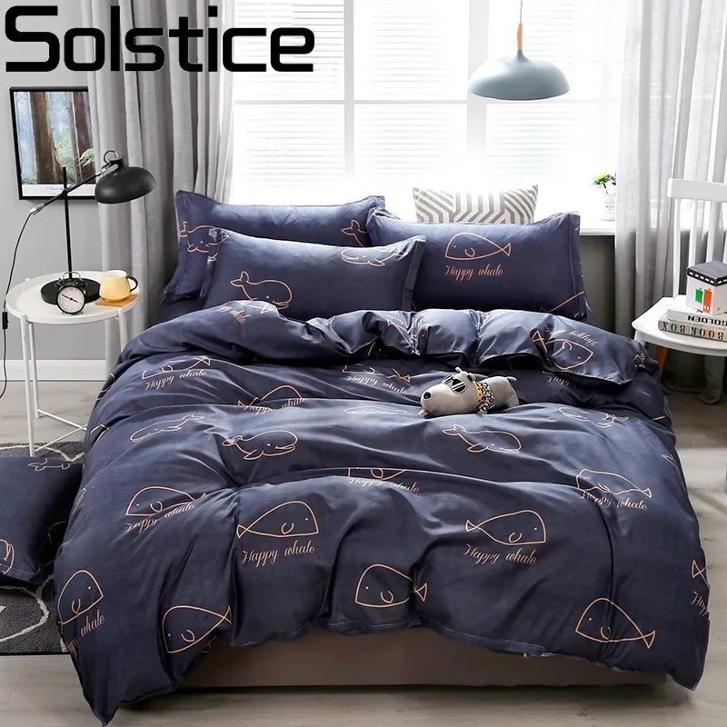 

Solstice Blue Sea Cartoon Whale Style Children's Boy Girl Comforter Bedding Sets Bed Linings Duvet Cover Bed Sheet Pillowcase