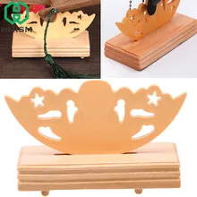 WHISM Folding Chinese Style Wooden Fan Stand Display Base Holder Home Decor Living Room Decoration Figurines Miniatures