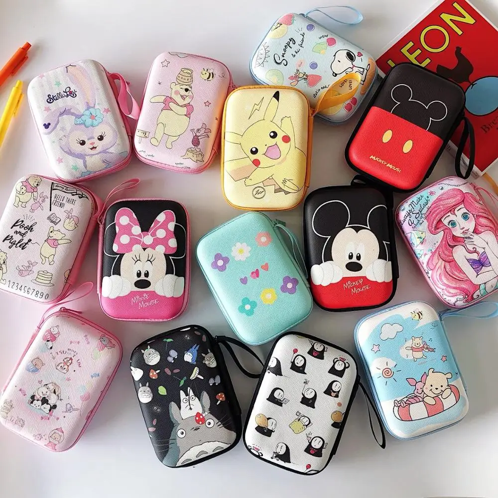 

New Cable Winder Earphone Storage Bag Case Headset Earbuds Key Coin Hard Holder Box Carrying Hard Hold Case Memory Card Ear Pads