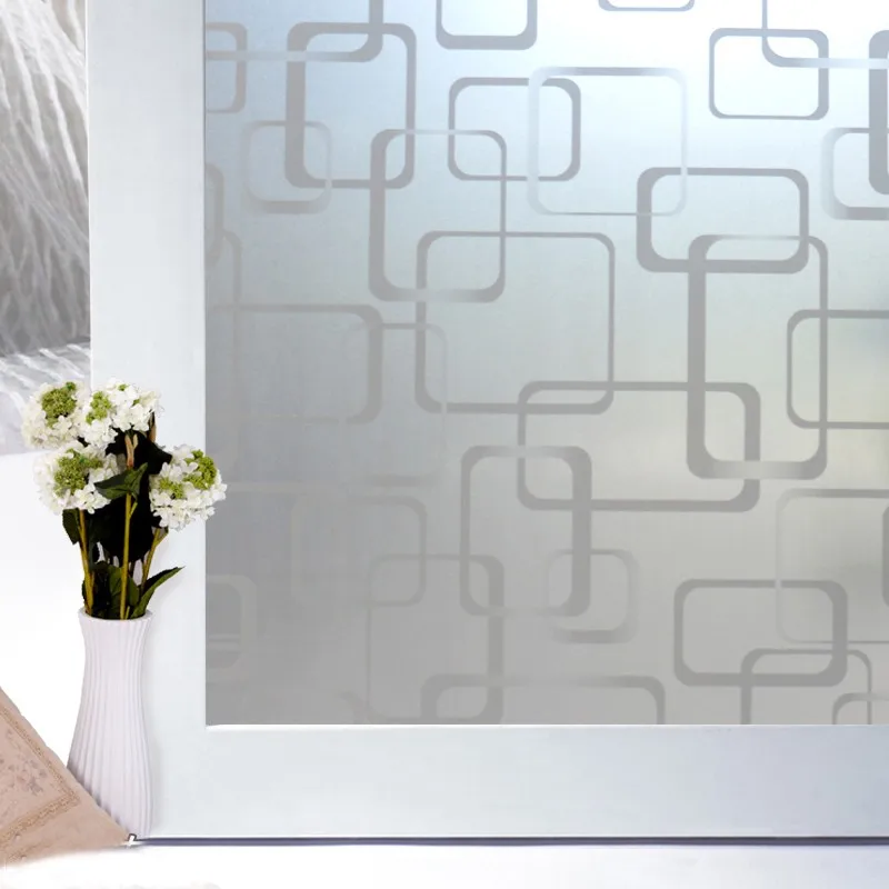 90x500 см высший сорт самоклеющиеся декоративные матовые уединения Стекла Окна Пленка Наклейки - Цвет: Square Chain