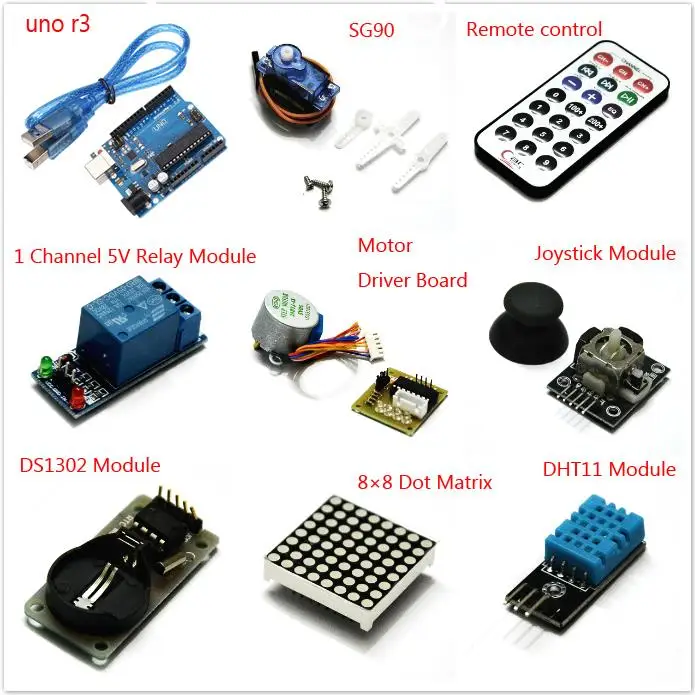 С розничной коробкой UNO R3 набор для Arduino стартовый RFID Обучающий шаговый двигатель