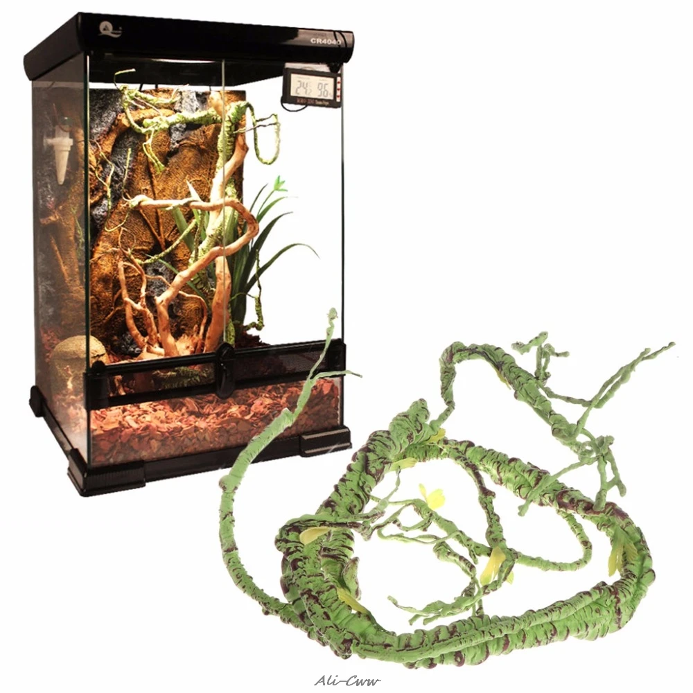 1.1m/1.6m Artificial Rattan Reptile Box Case Decoration Lizard Green