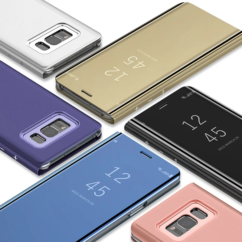 

Clear View Mirror Smart Case For Samsung J3 J4 J6 J7 J8 2018 Flip Leather Stand Cover For Samsung J2 J5 J7 Prime Core J6 Plus