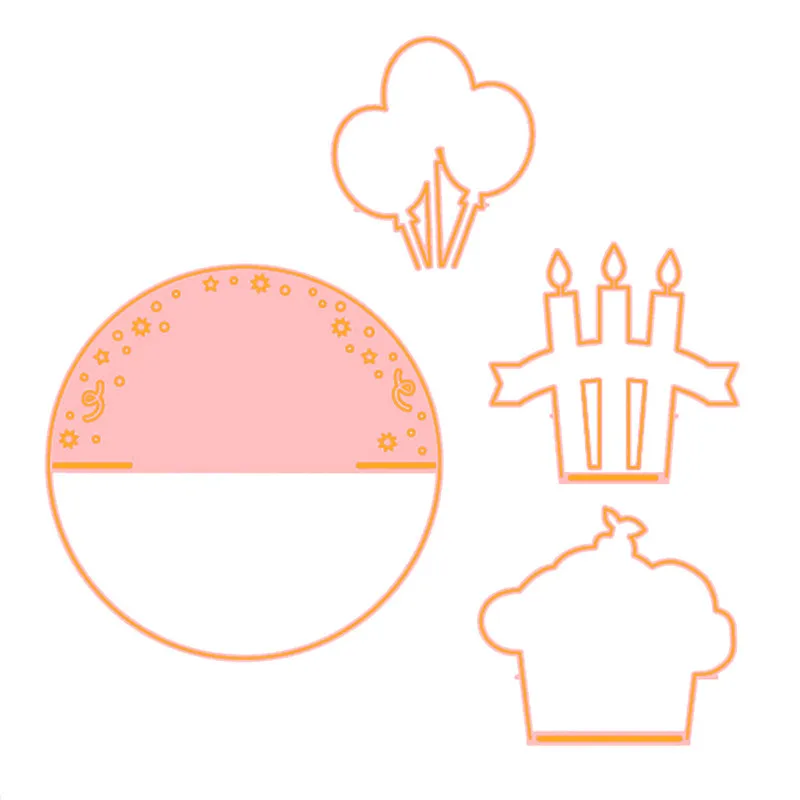 

Eastshape 1 Pcs/lot Metal Cutting Dies Scrapbooking For Card Making Embossing Cuts New Craft Ice Cream Candle Balloons Element
