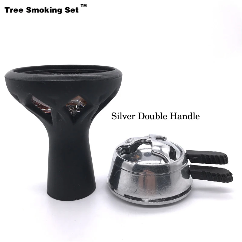 High Temperature Resistance Glass&Silicone Tobacco Whirlwind Smoke Bowl For Hookah Shisha,Sheesha,Chicha,Narguile Accessories
