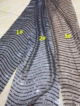 

yaking-6.3422 embroidered Mesh Tulle fabric Factory price sequins Nigerian lace fabrics