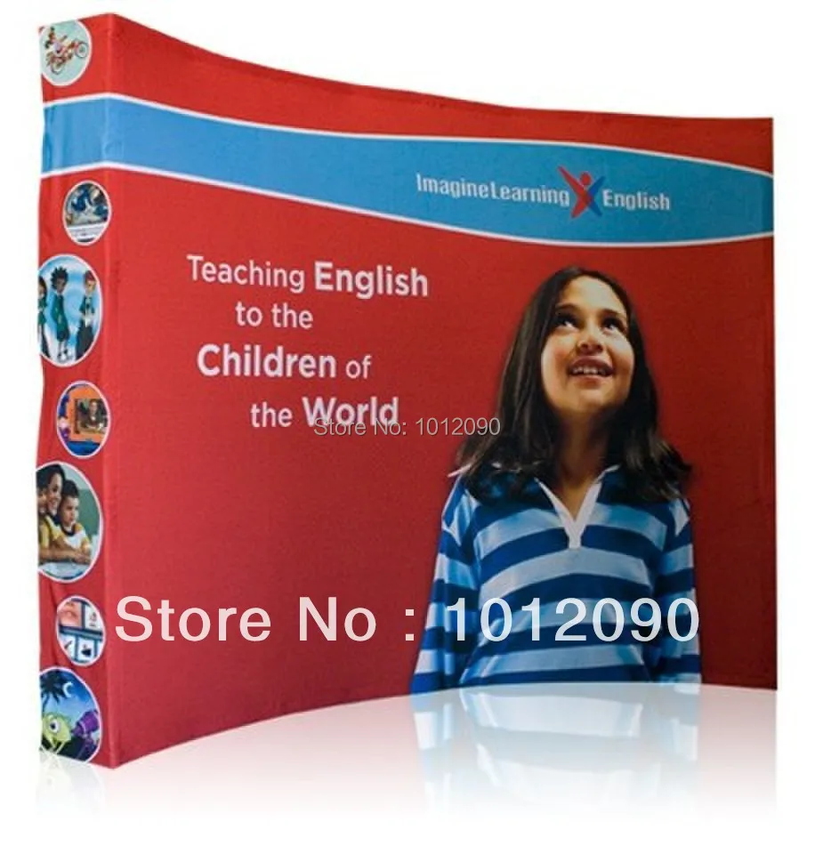 

Ready Pop Fabric Pop Up Trade Show Display 10 foot curved Graphic and Frame Combo (free shipping)