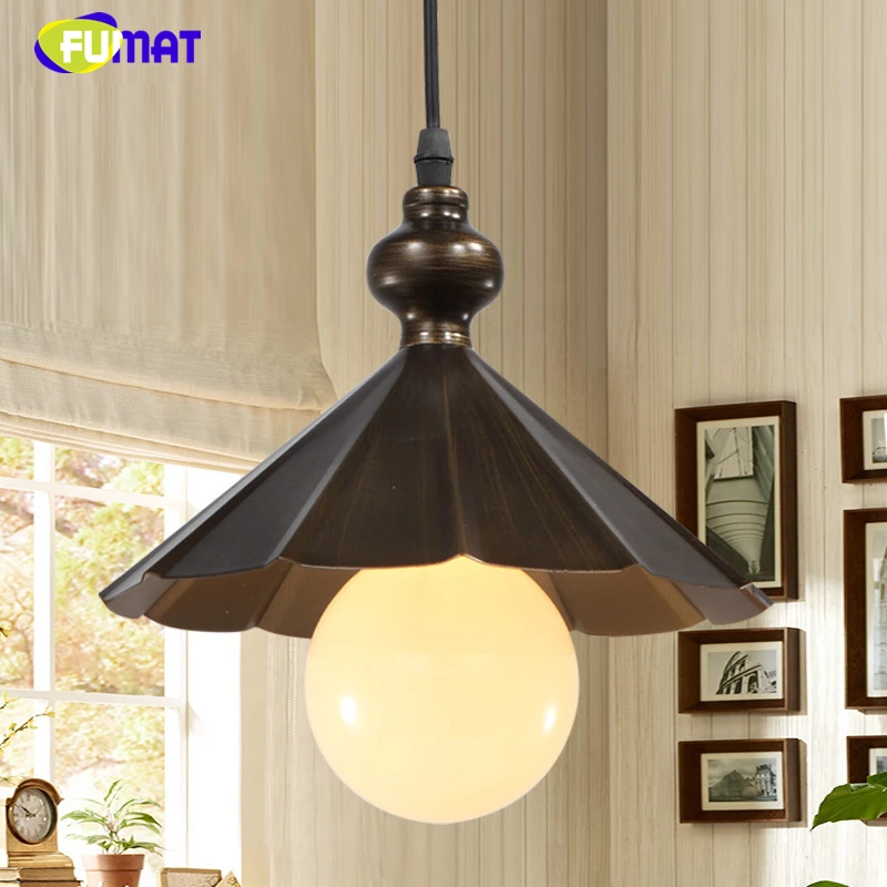 

FUMAT Loft Pendant Lights Metal LED Light For Kitchen Dining Room Vintage Industrial Hanglamp Fixtures American Style Iron Light