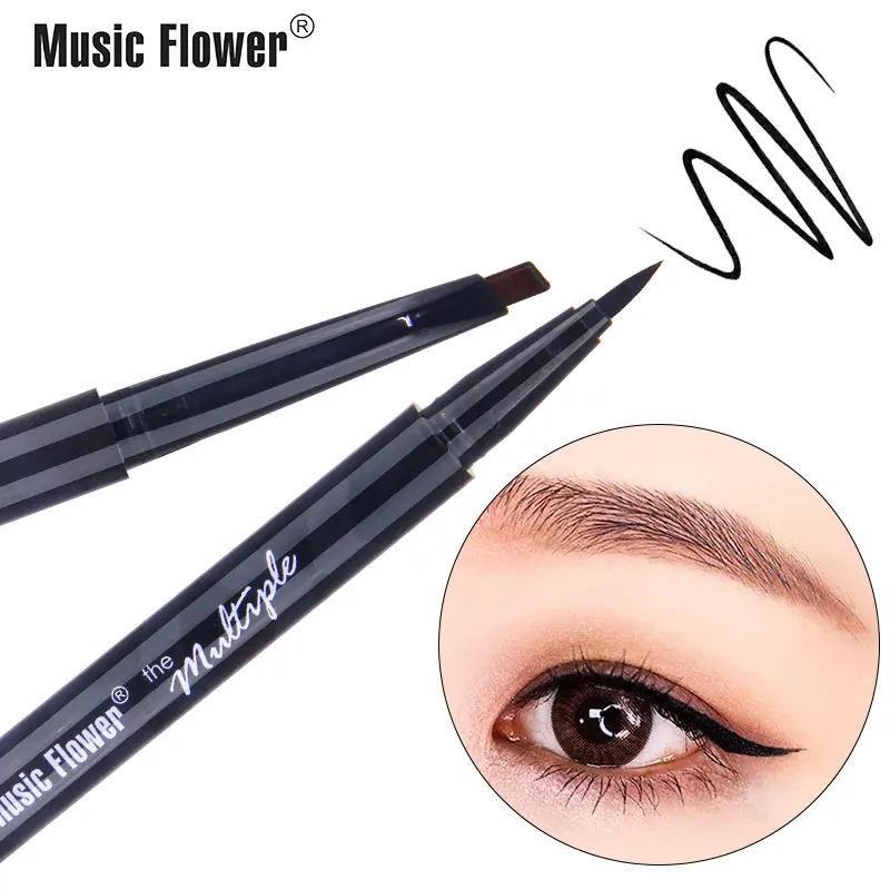 

Music Flower 2 In 1 Automatic Eyebrow & Eyeliner Pen Cosmetics Natural Long-lasting Anti-sweat Anti-oil Makeup pen Drop shipping