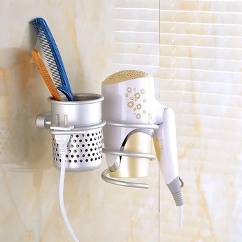 

Excellent Quality Aluminum Wall Mounted Hair Dryer Drier Comb Holder Rack Stand Set Storage Organizer Popular Brand New 811926