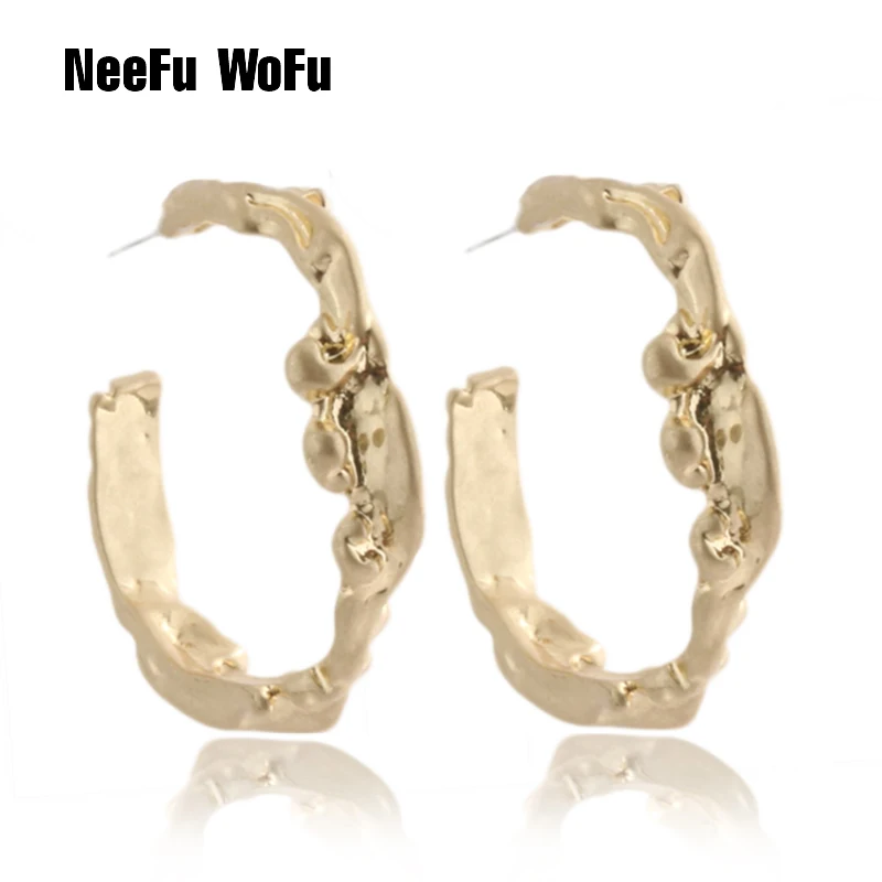 

NeeFu WoFu copper Earring ring Metal big brand Earrings marque boucle doreil Large Brinco Orecchino di marca Oorbellen Earrings